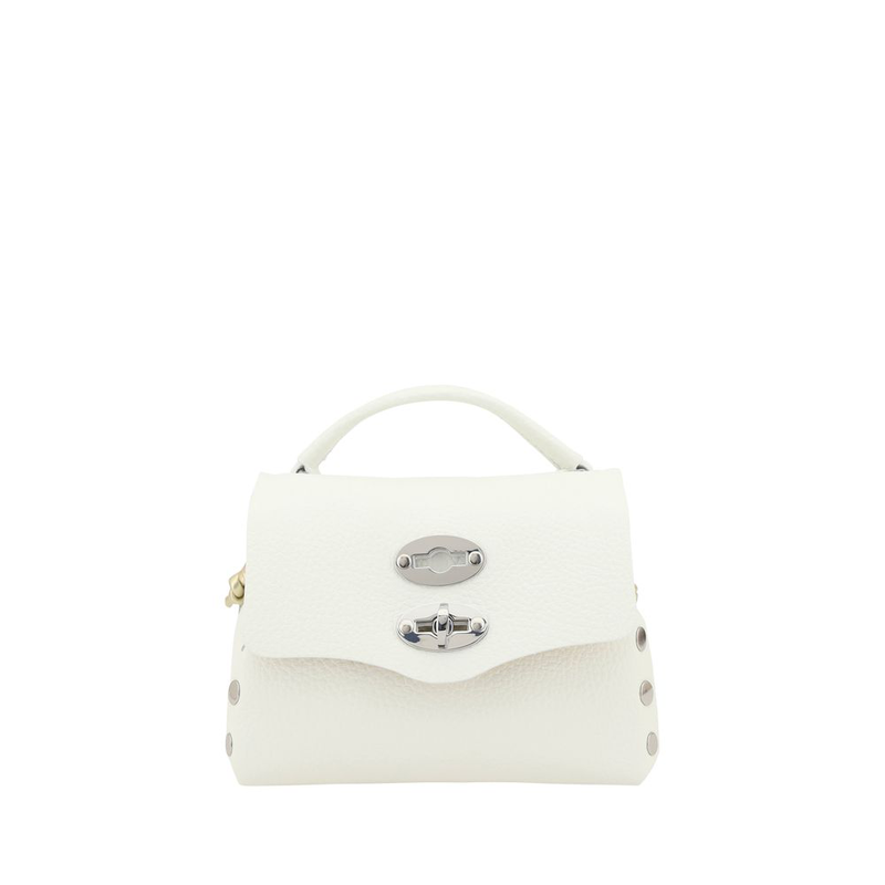 White calf leather bos taurus shoulder bag-null