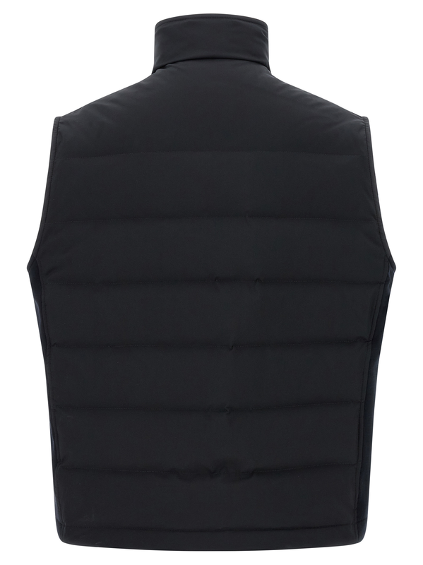 Blue polyester sleeveless jacket-null