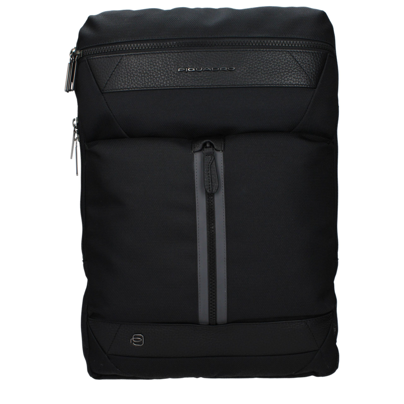 Black fabric backpack-null