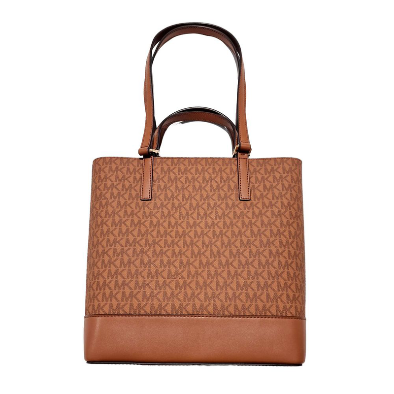 Brown leather tote bag-null