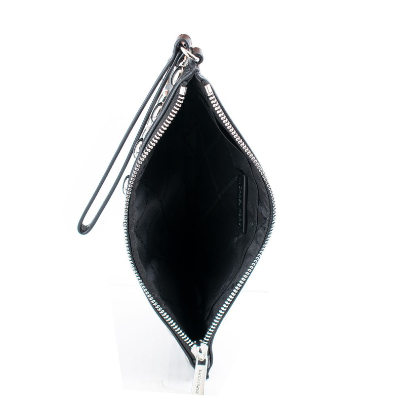 Brown leather clutch bag-null