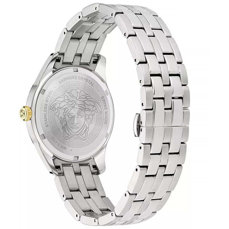 Gray stainless steel dress watch-null