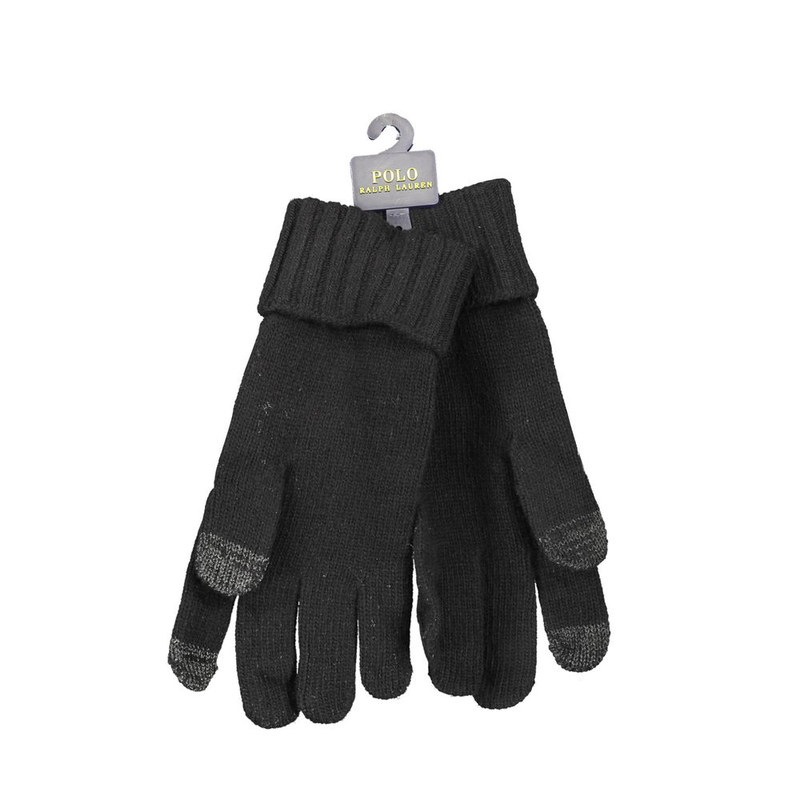 Black wool men's glove-null