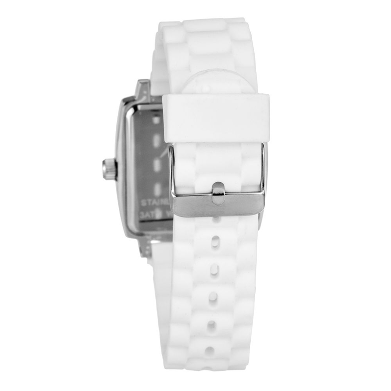 White rubber bracelet watch-null