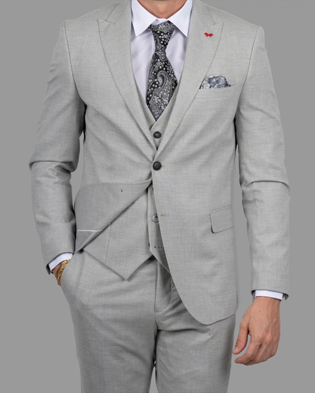 Dezign 3piece slim fit suit in patterned-null