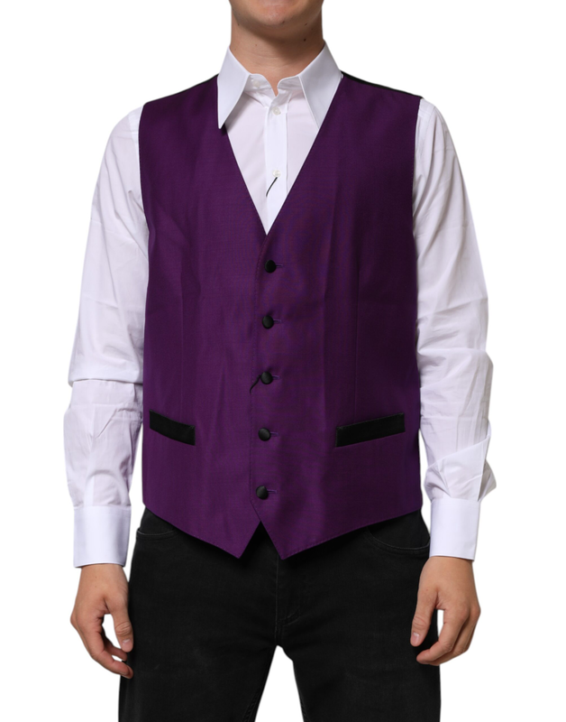 Purple wool dress formal waistcoat vest-null