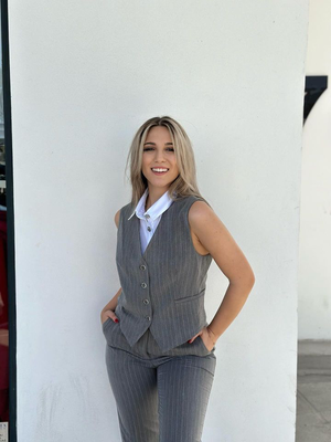 Suit vest stripes, Grey Striped, medium