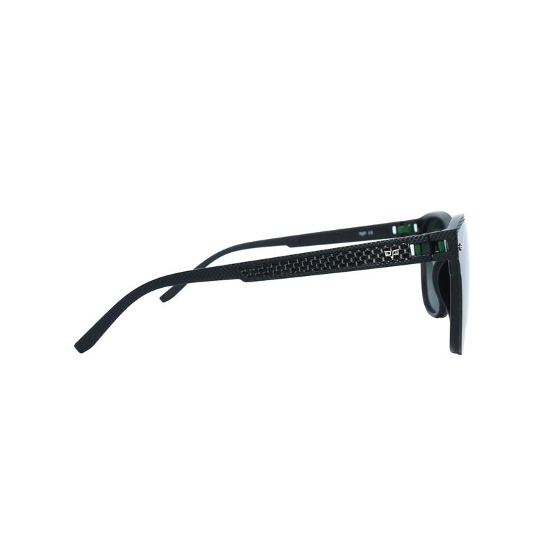 OJO sunglasses everyday square black frame and temples with carbon fiber and polarised green grad-null