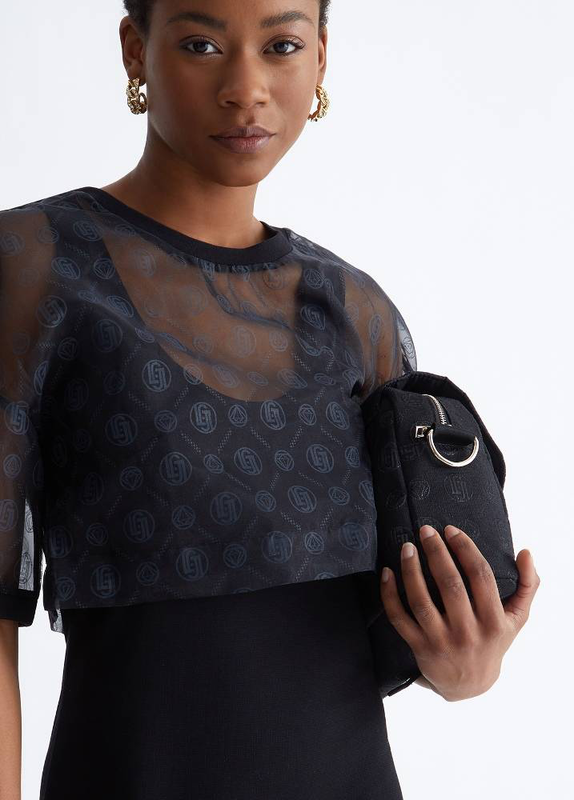 Liu Jo dress with monogram print sheer organza-null