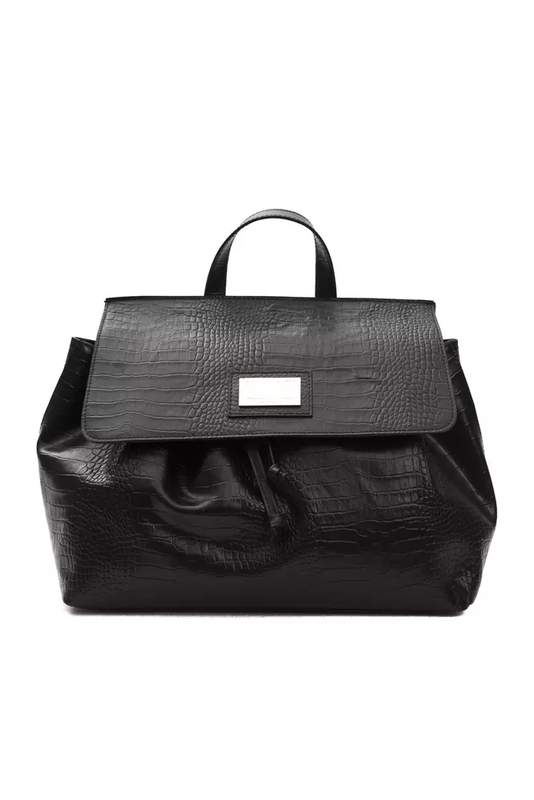 Black leather women shoulder bag-null