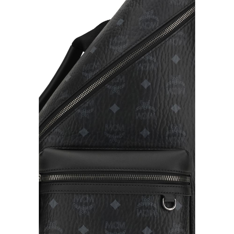 Black fabric backpack-null