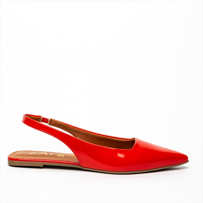 Zatz sling-back flat pumps., Red, medium