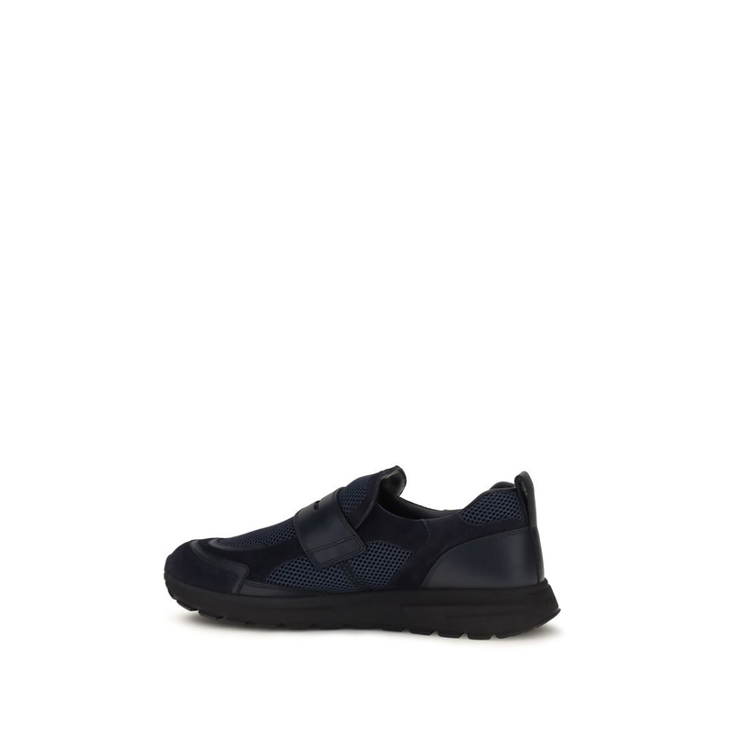 Blue calf leather bos taurus athletic sneakers-null