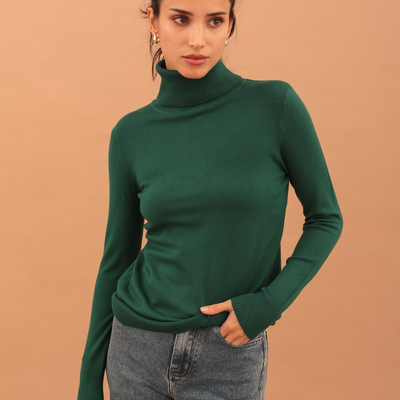 Vivian turtleneck knit &ndash; green, Green, medium