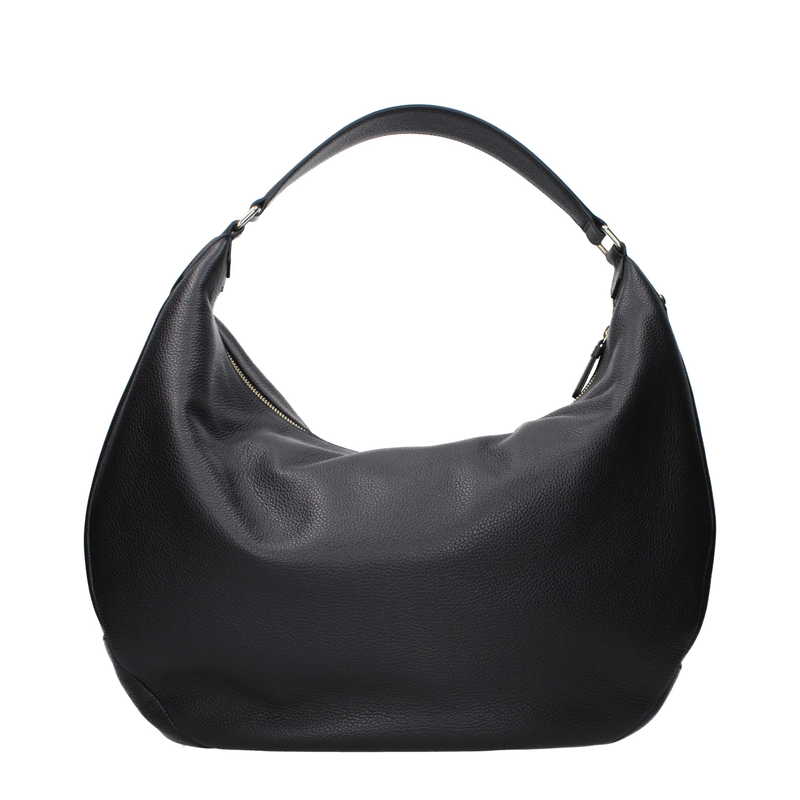 Black leather shoulder bag-null