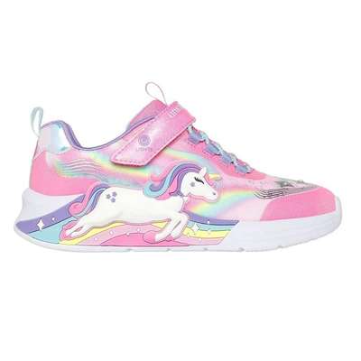 Skechers unicorn chaser - lights girls shoes, Pink / Multicolor, medium