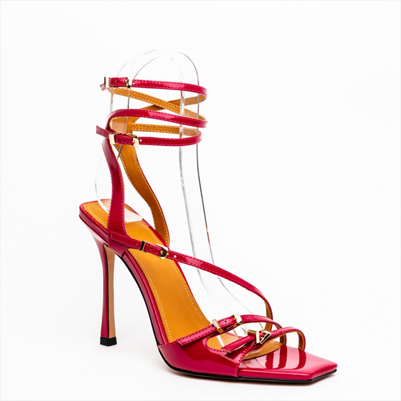 Product image: Nazeli lace-up straps with metallic buckle details at the edges-null