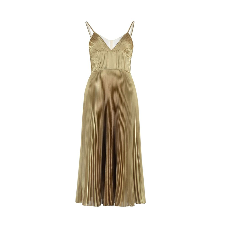 Gold polyester casual dress-null