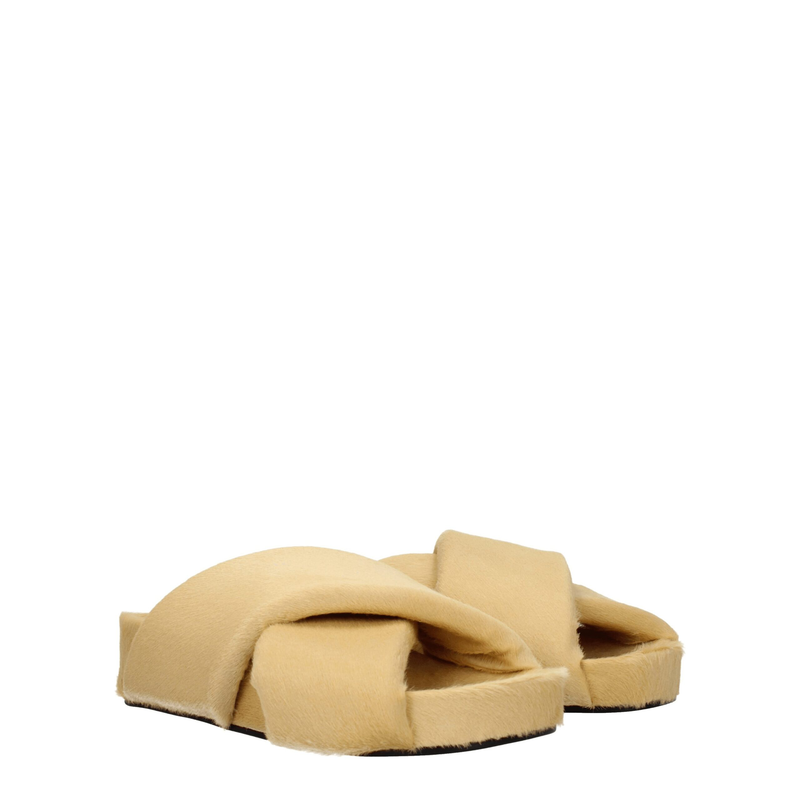 Beige horsehair slippers-null
