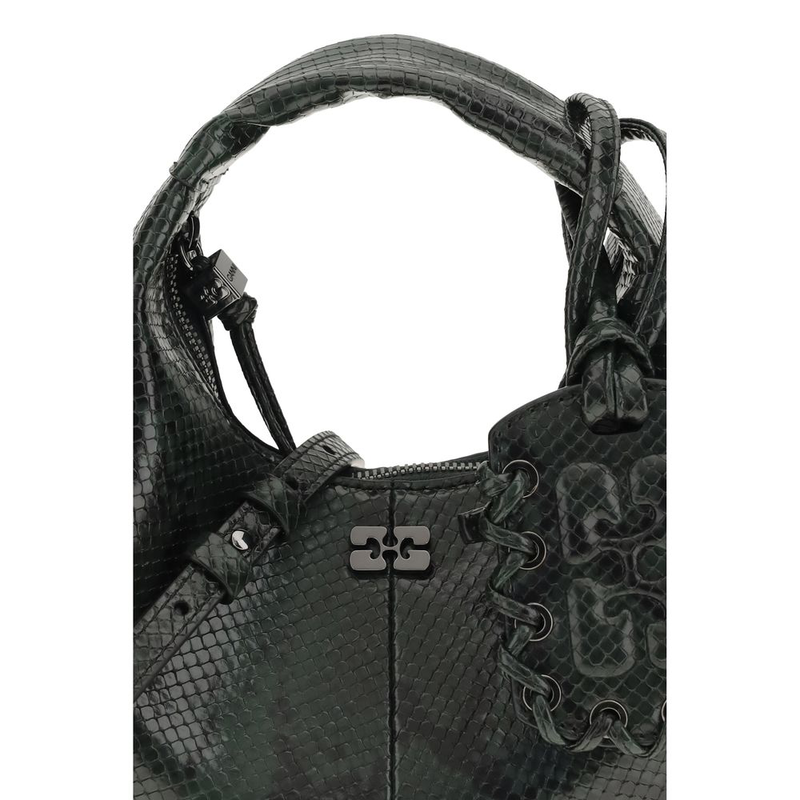Black recycled polyester handbag-null