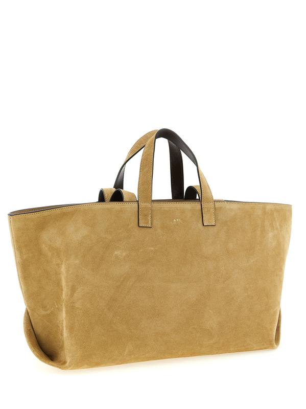 Brown cowhide tote bag-null