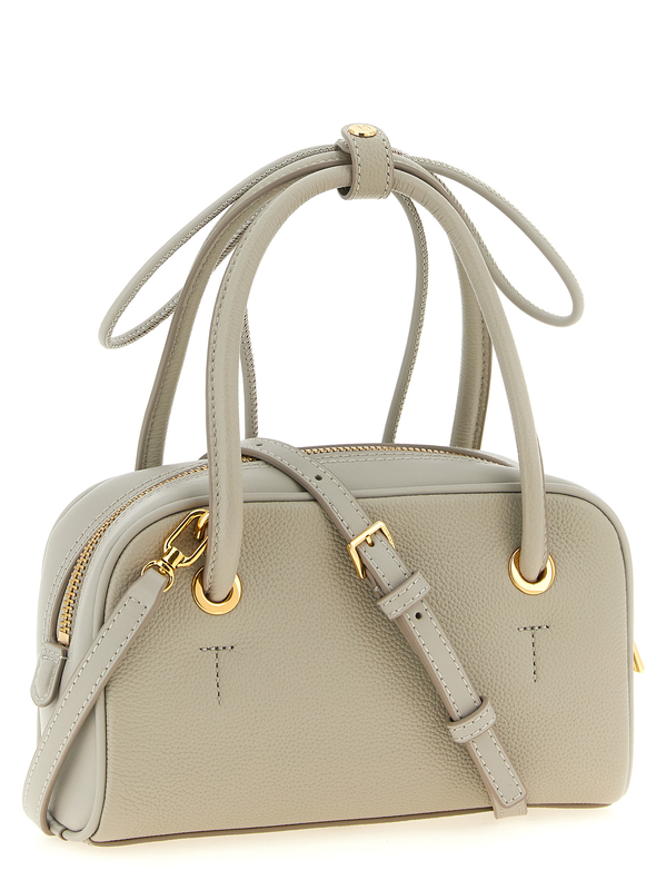 Gray calfskin handbag-null