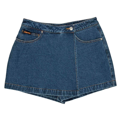 Classic label skirt, Blue, medium