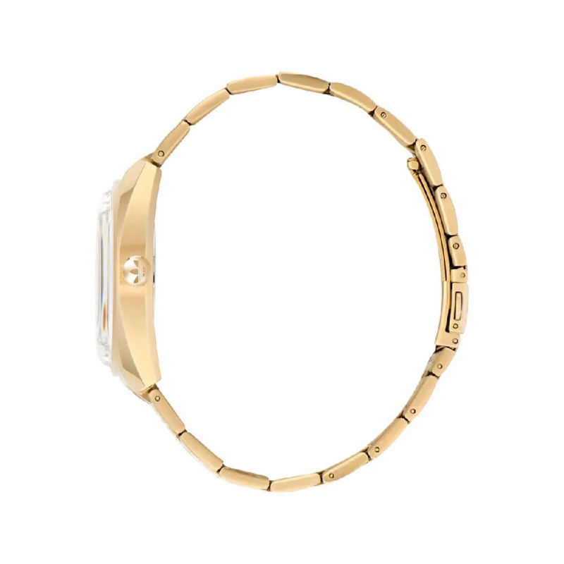 Gold stainless steel dress watch-null