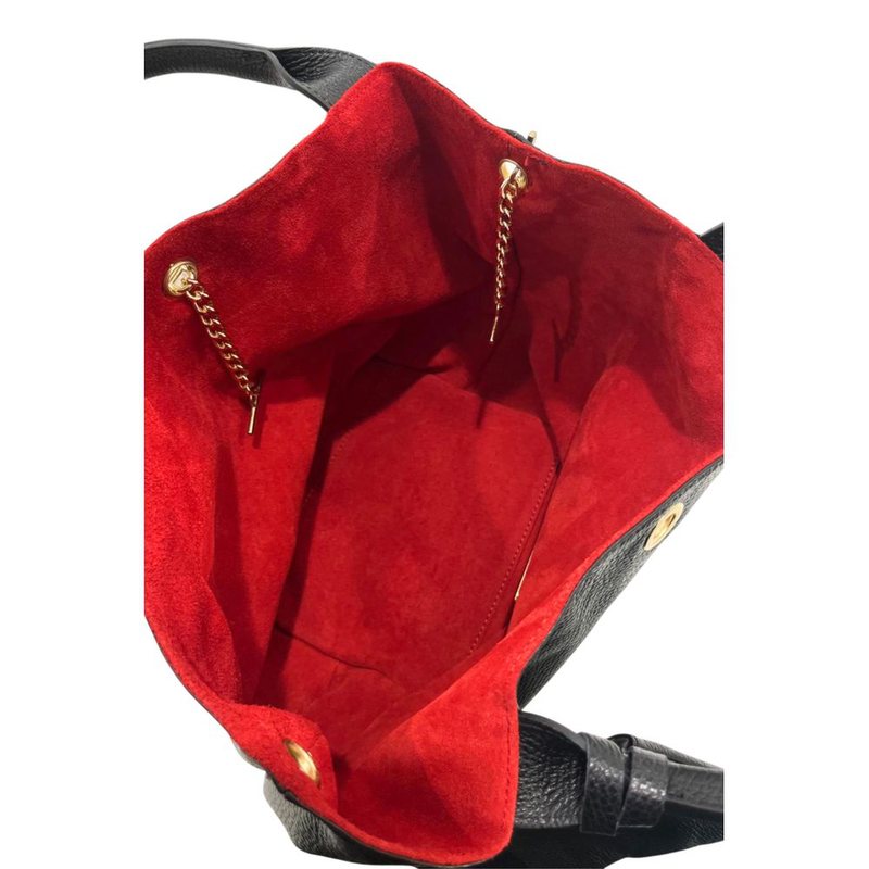 Black cow women shoulder bag-null