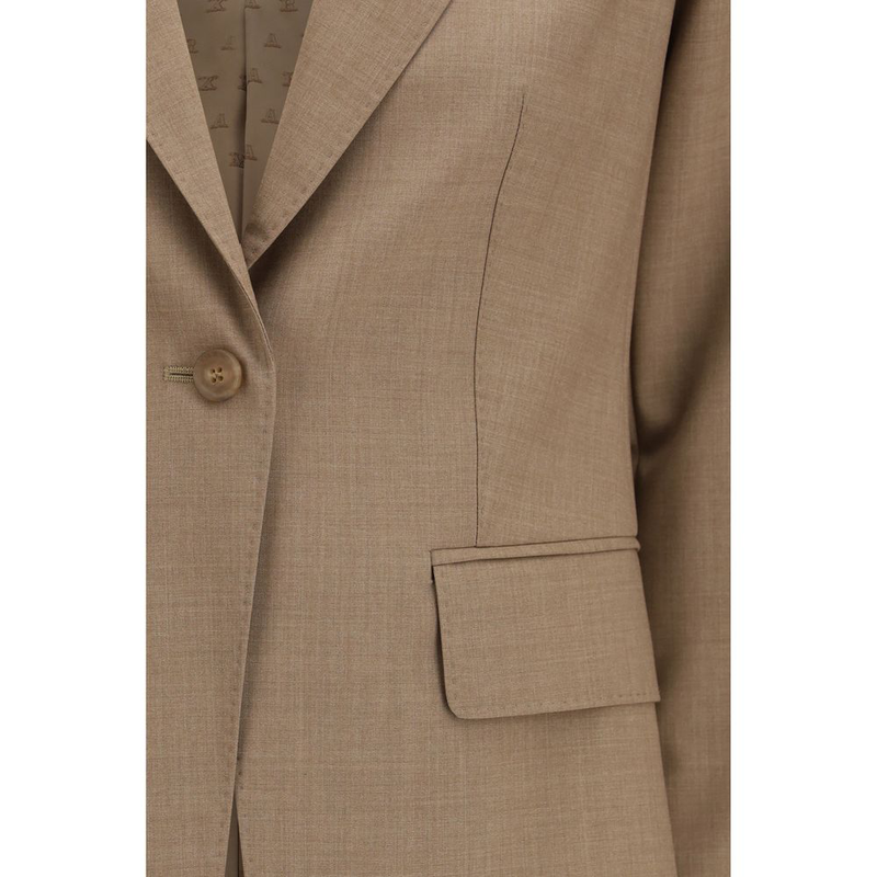Beige fleece wool blazer-null