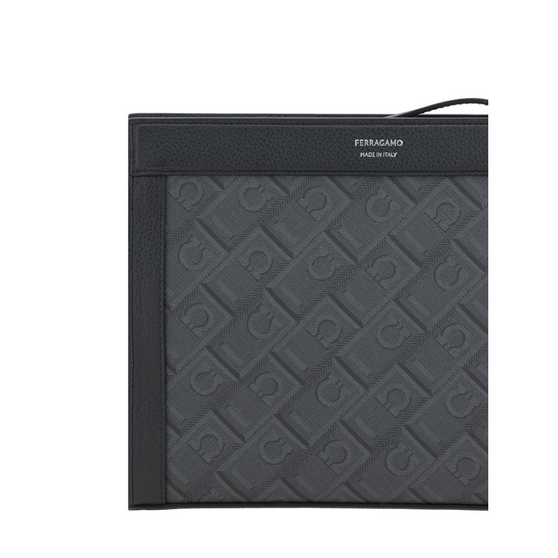 Gray polyethylene clutch bag-null