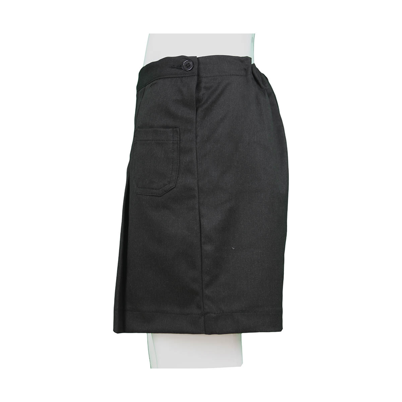 Skort with adjustable waist and front pleats-null