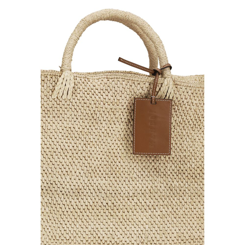Beige raffia handbag-null