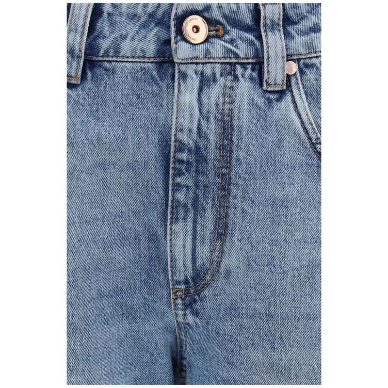 Blue cotton straight-leg jeans-null