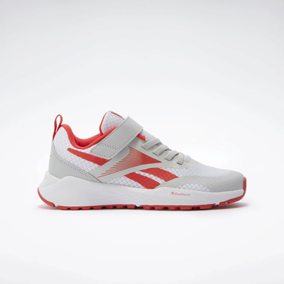 Reebok boy's energen run elastic lace & top strap, Grey/white, medium