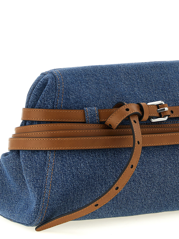 Blue cotton clutch bag-null