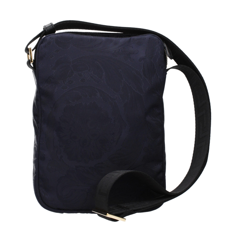 Blue fabric crossbody bag-null