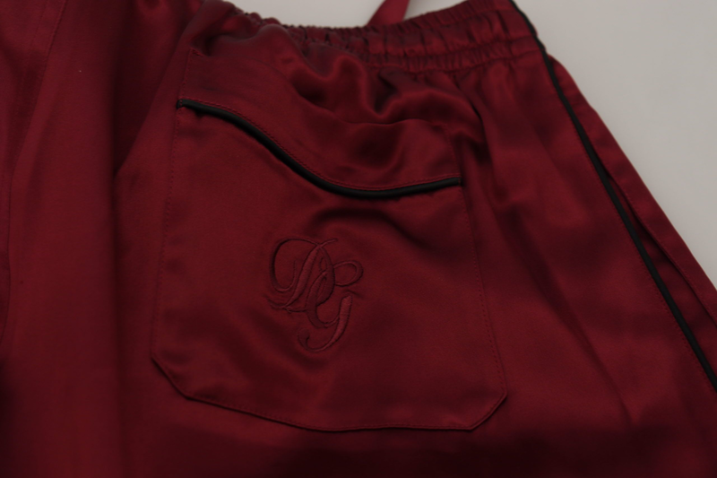 Bordeaux silk dg sleep lounge pants-null