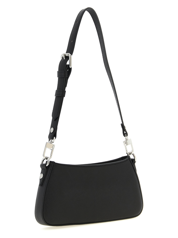 Black polyethylene shoulder bag-null