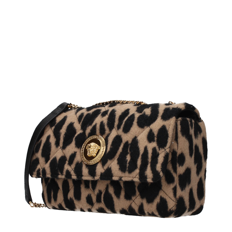 Brown wool shoulder bag-null