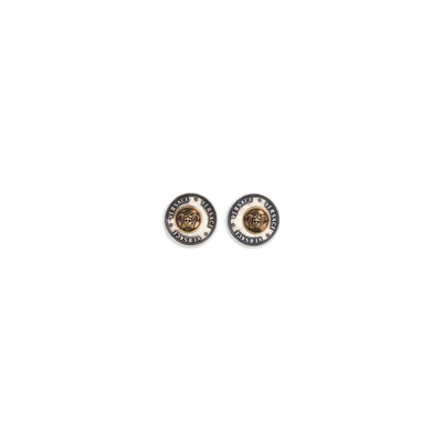 Gray brass earrings, Grey, medium