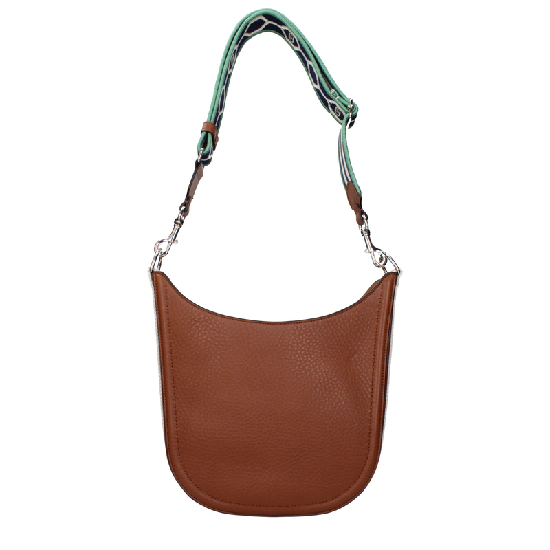 Brown leather crossbody bag-null