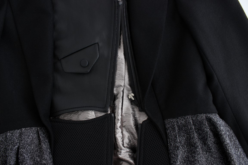 Black short blazer coat biker jacket-null