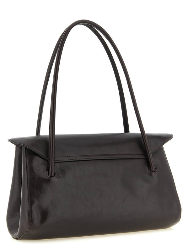 Brown calfskin shoulder bag-null