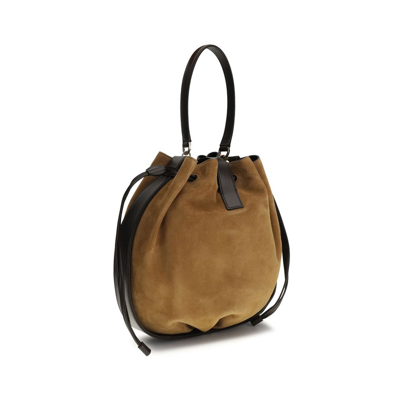 Brown calf leather bos taurus backet bag-null