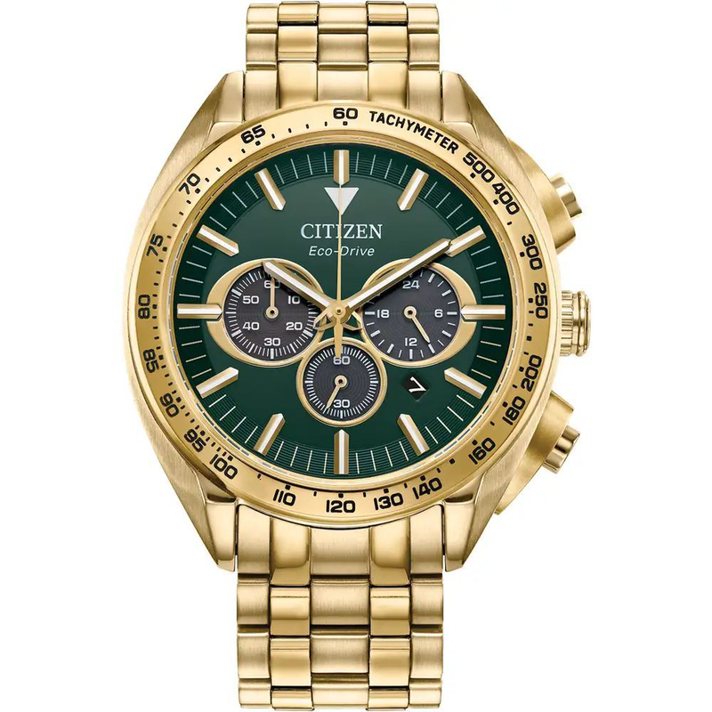 Gold stainless steel sport watch-null