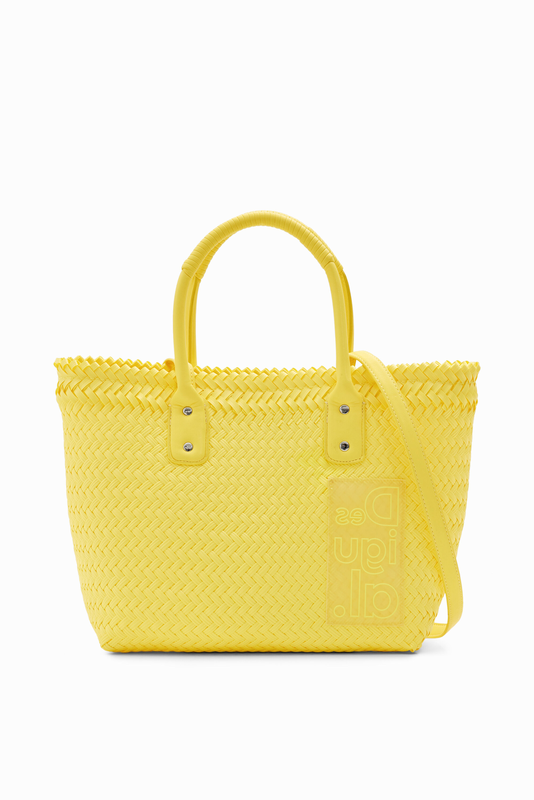 Midsize woven tote bag-null