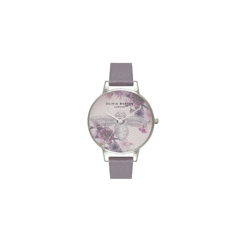 Gray artificial leather dress watch-null
