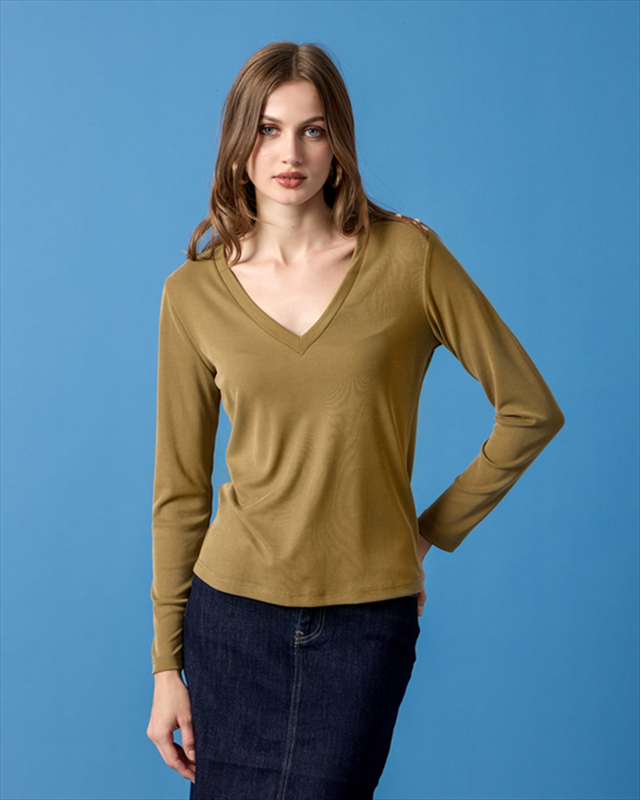 Cupro blouse v neck-null