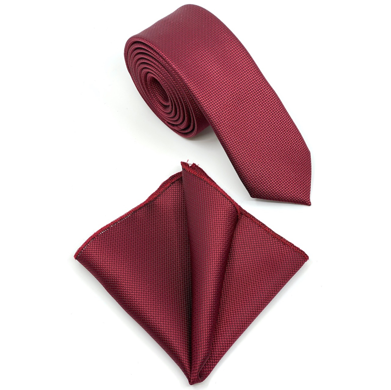 Micro-patterned tie with handkerchief image number null